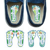 Sloth Buddies foot labels for shoes — left and right foot-shaped shoe stickers