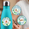 Sloth Buddies medium round labels — waterproof circle name stickers for kids