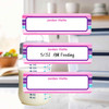 Stripes small rectangle write-on labels — reusable waterproof