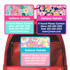 Tropical Trio emergency contact labels — personalized phone number stickers for kids