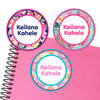 Tropical Trio large round labels — waterproof name stickers for kids