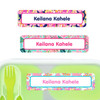 Tropical Trio large rectangle name labels — waterproof sticker labels for school supplies and water bottles