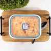 Large square write-on labels on food storage containers