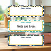 Daisies large rectangle write-on labels — reusable waterproof