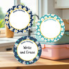 Daisies large round write-on labels — reusable waterproof daycare