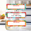 Blossoms small rectangle write-on labels — reusable waterproof