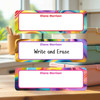 Chromatic Cascades large rectangle write-on labels — reusable waterproof