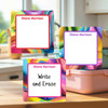 Chromatic Cascades large square write-on labels — reusable waterproof daycare