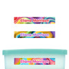 Chromatic Cascades slim name stickers — waterproof stickers for water bottles and small containers