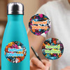 Gamer Mode medium round labels — waterproof circle name stickers for kids