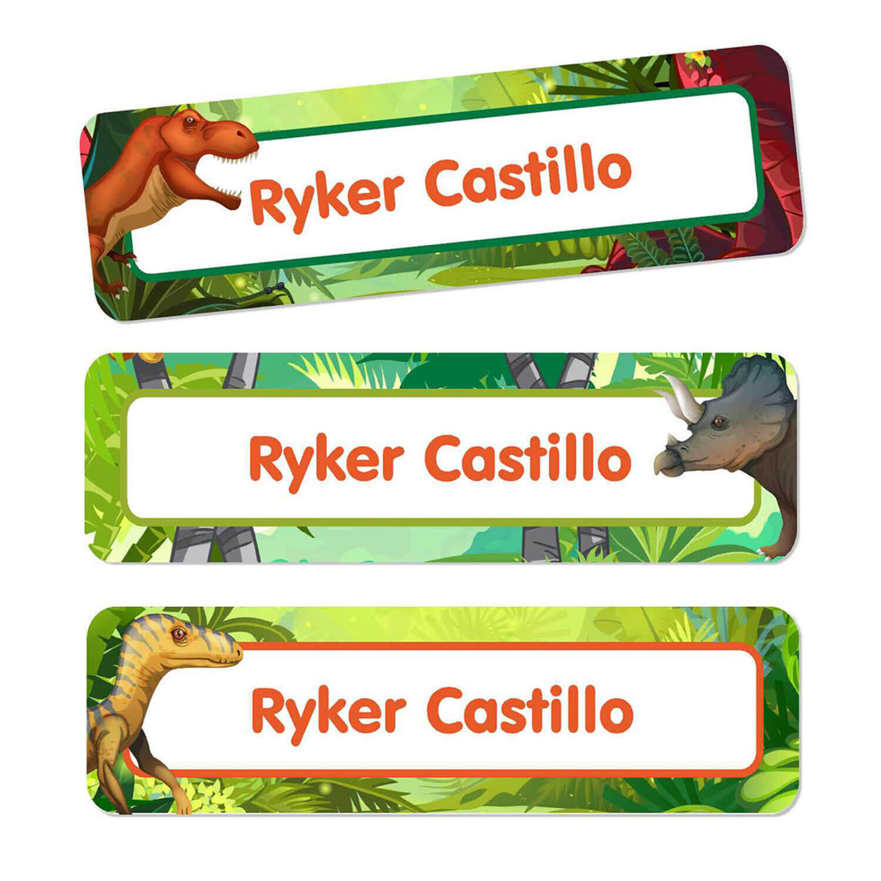 Dinosaur Party Waterproof Name Labels