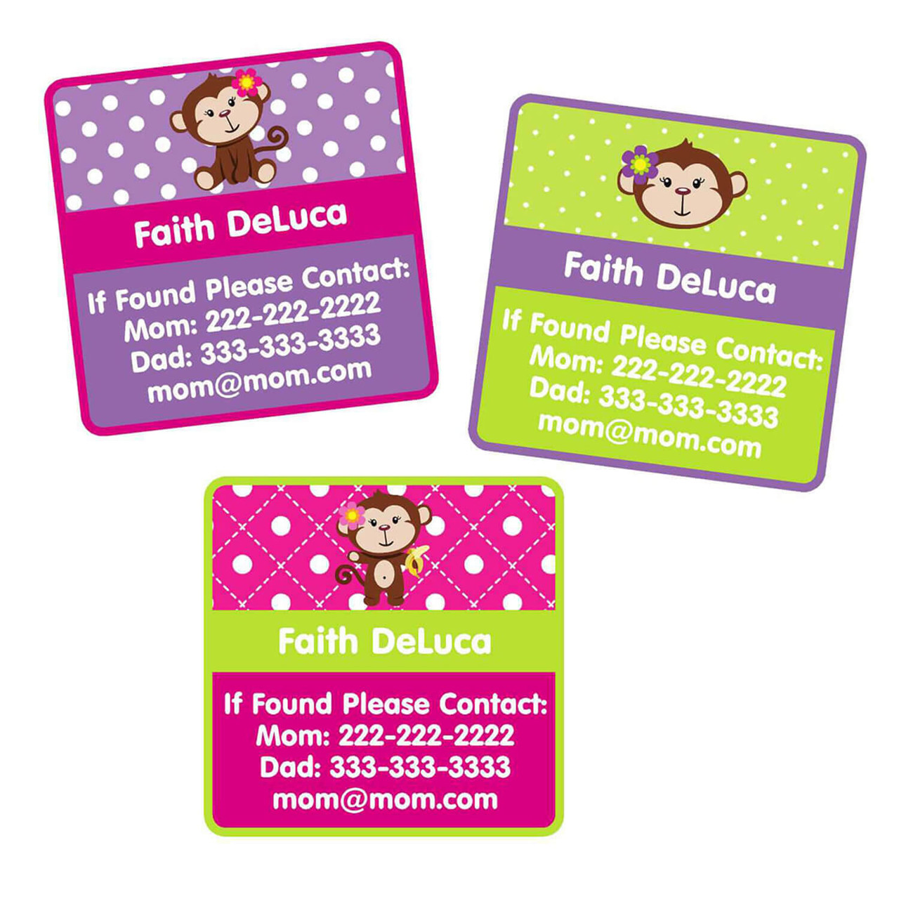 Monkeys Waterproof Name Labels