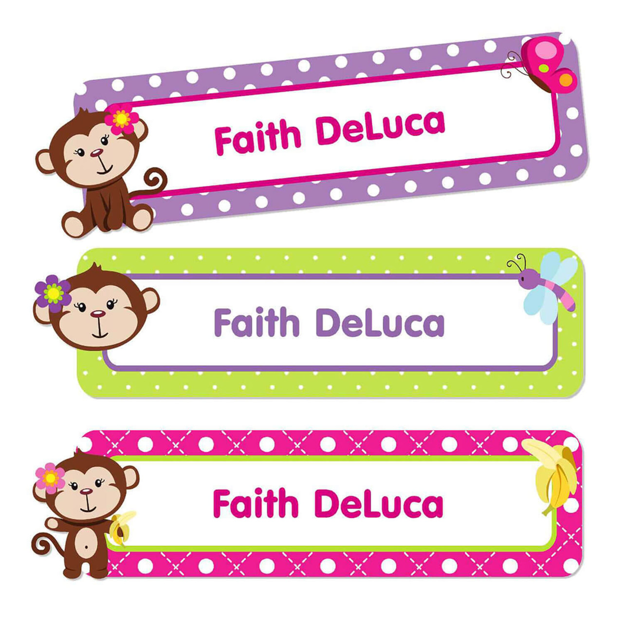 Monkeys Waterproof Name Labels