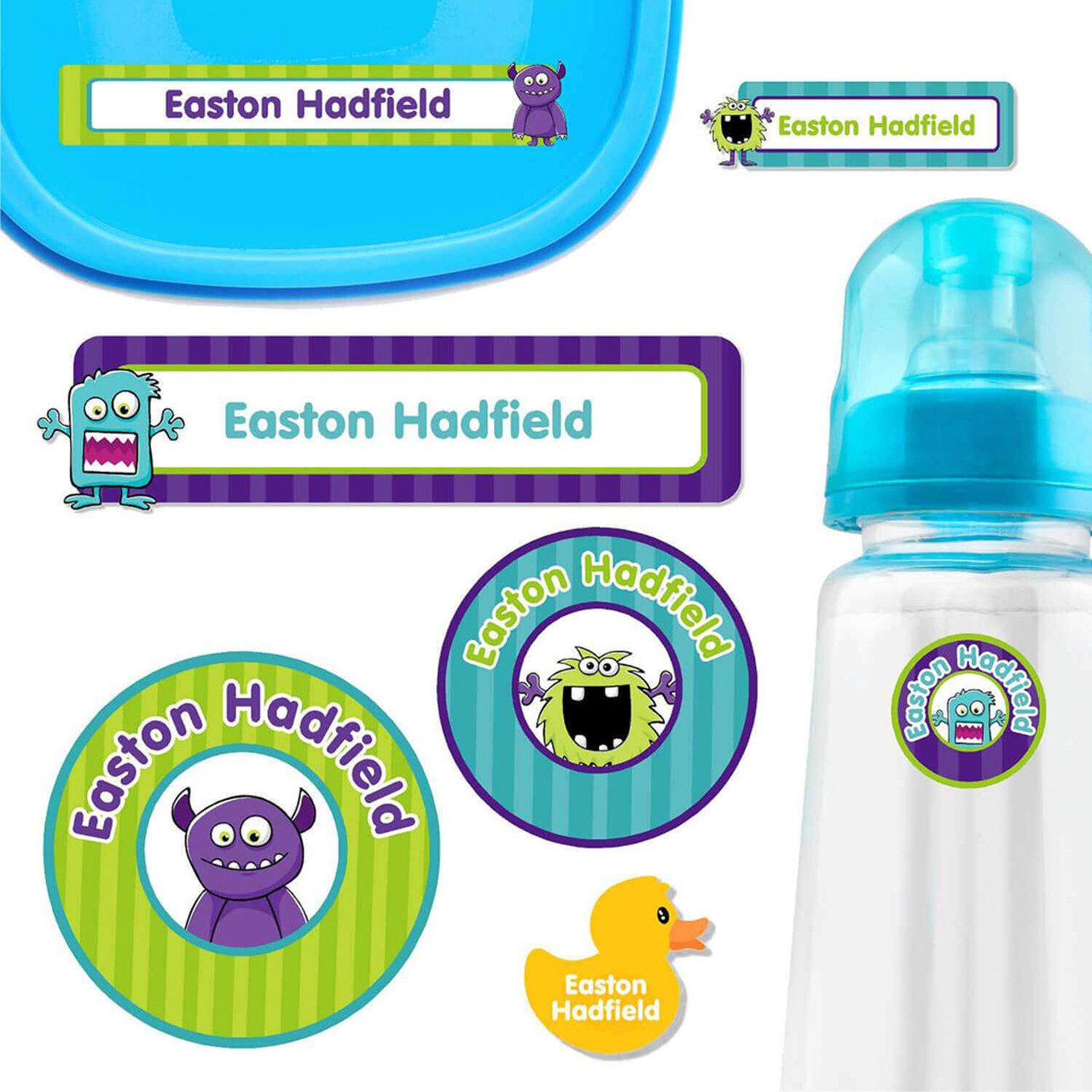 Editable Monster Truck Water Bottle Label Monster Truck 