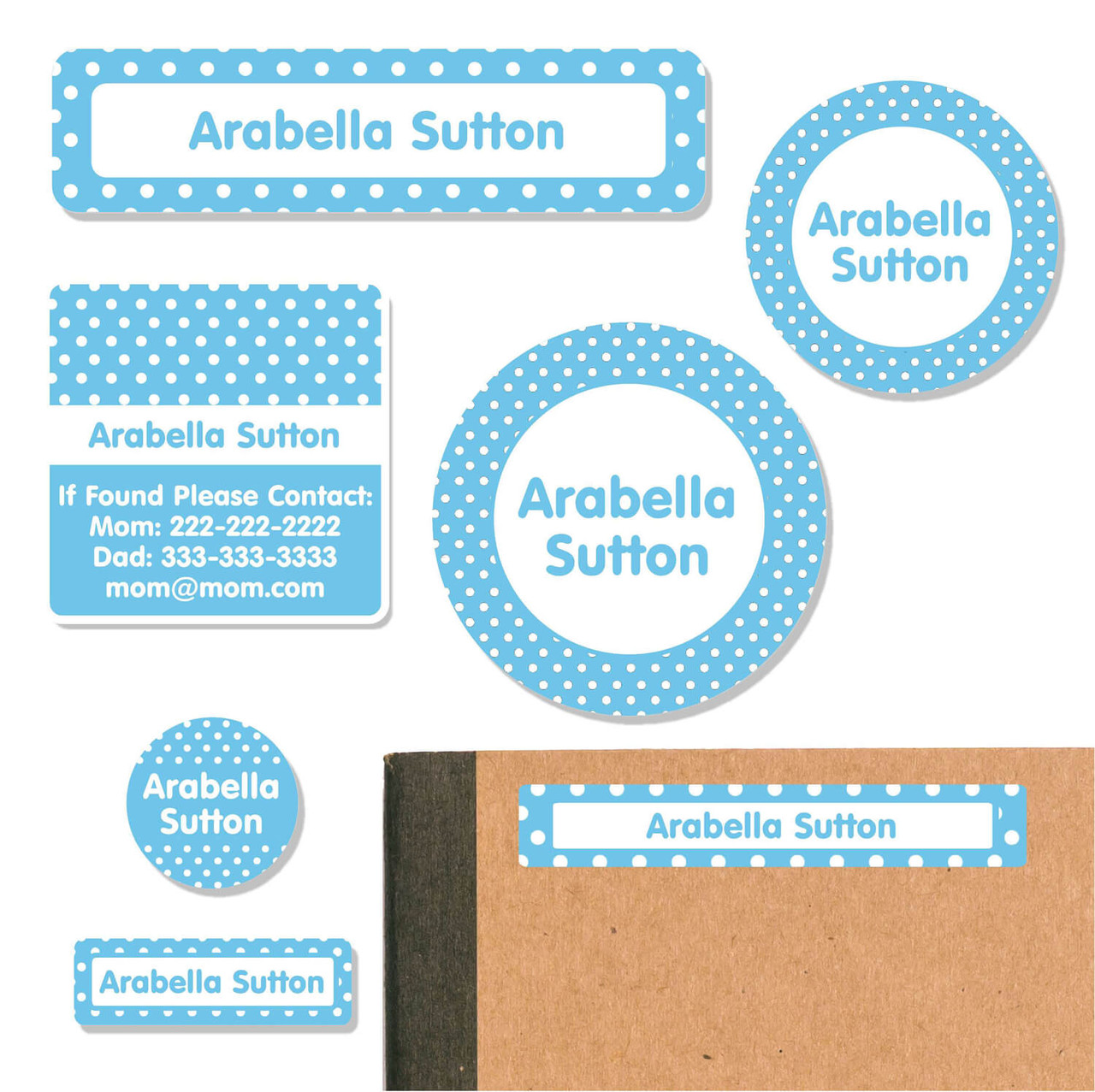 School Name Labels | Polka Dot School Labels