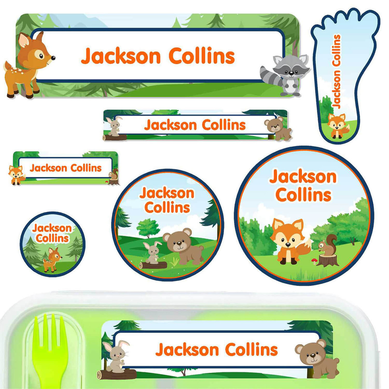 Forest Friends Daycare Clothing Labels