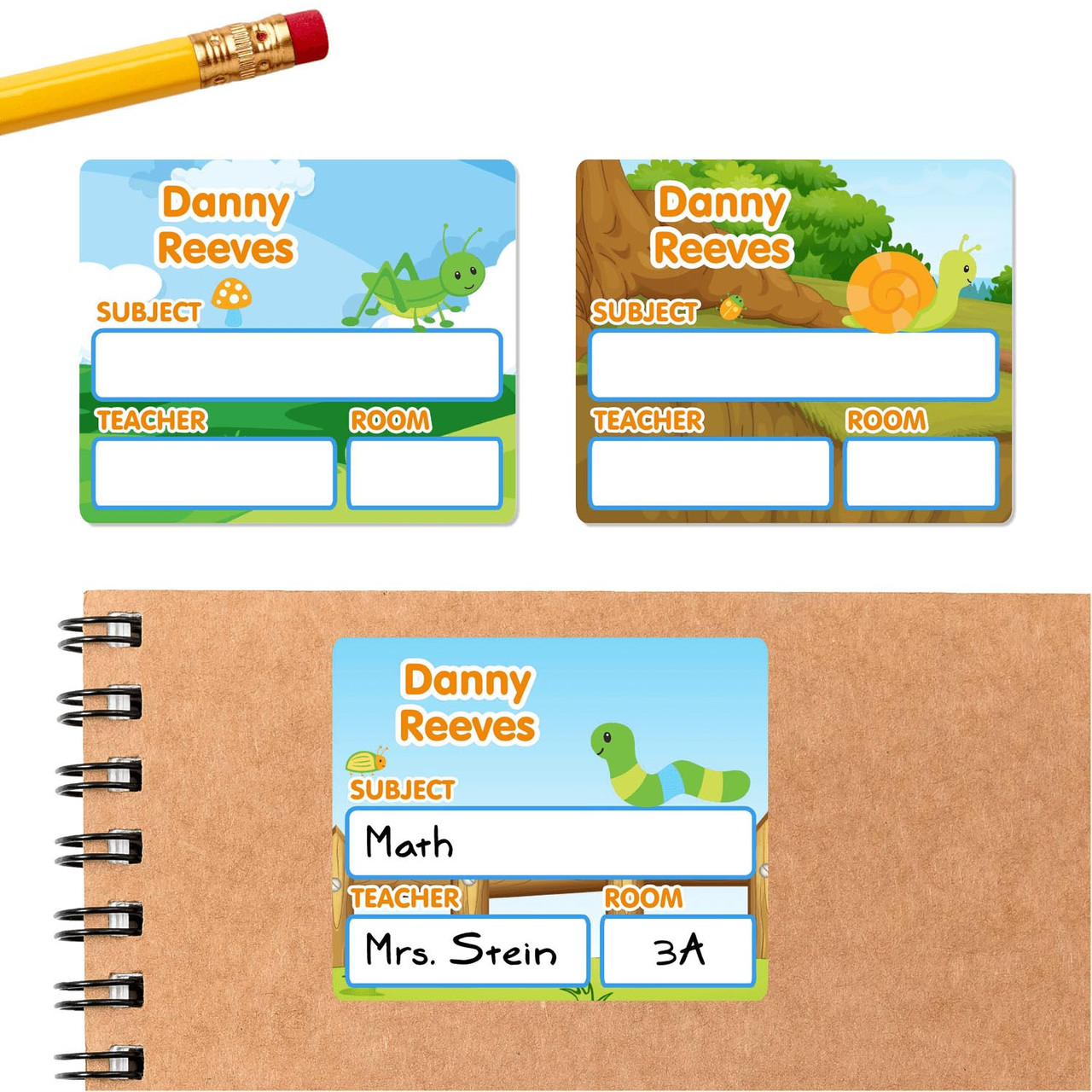 Bugs School Subject Labels for Kids | Sticky Monkey bugs-school-subject-labels-for-kids-sticky-monkey