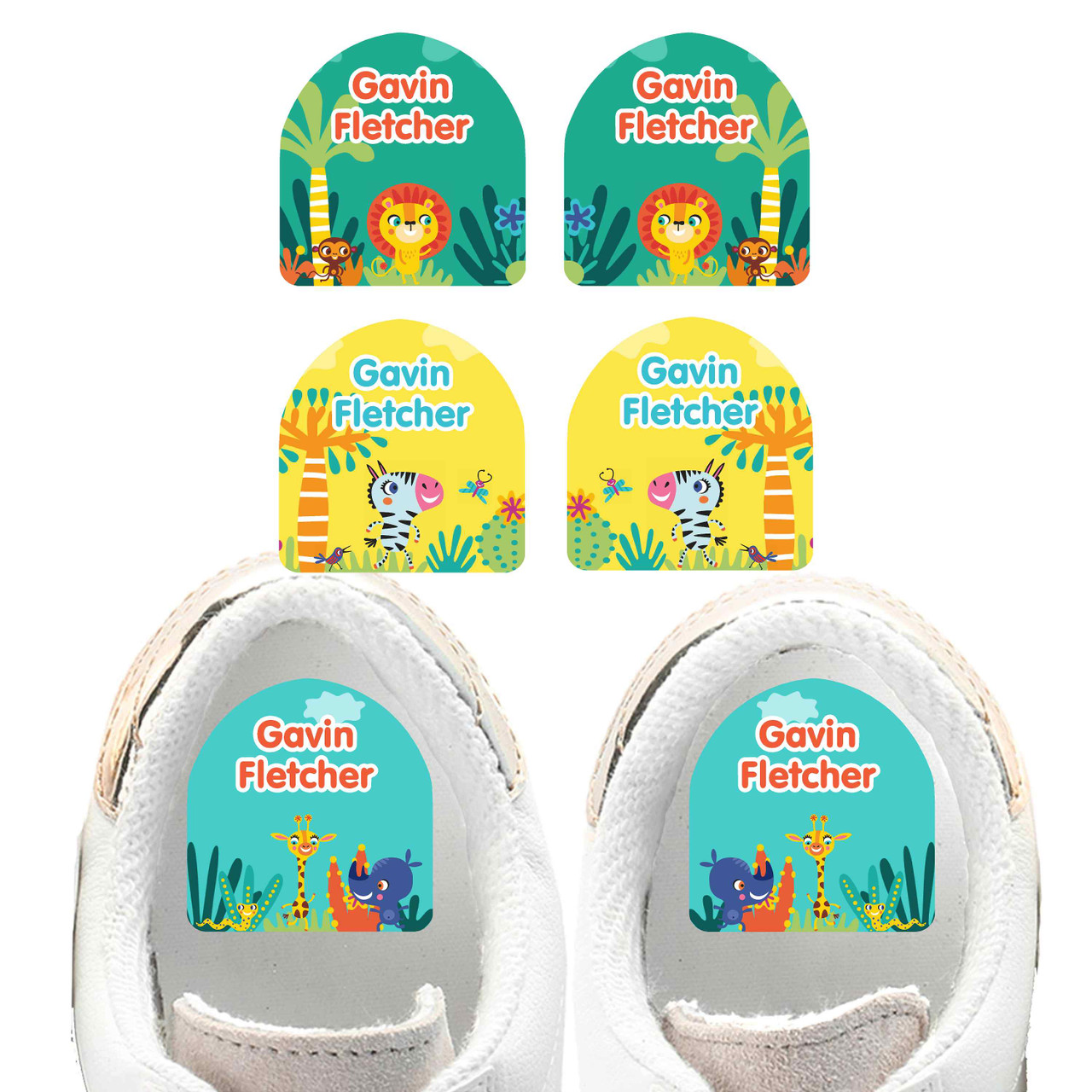 African Safari Shoe Stickers | Kids Shoe Labels