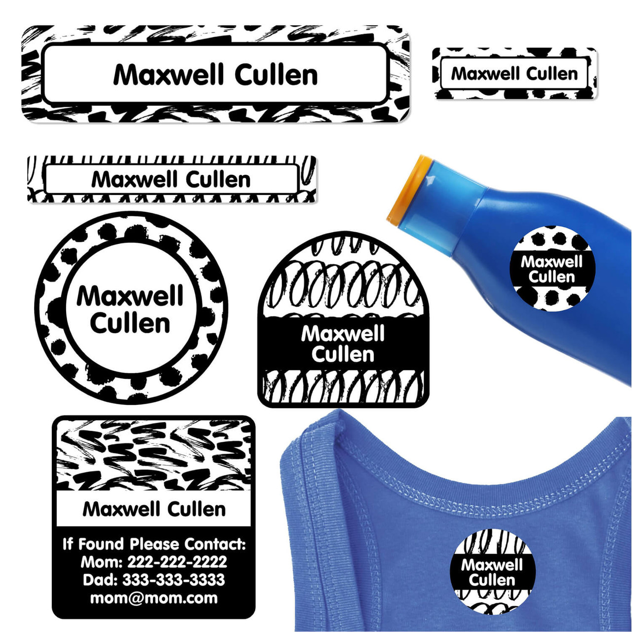 Summer camp name labels