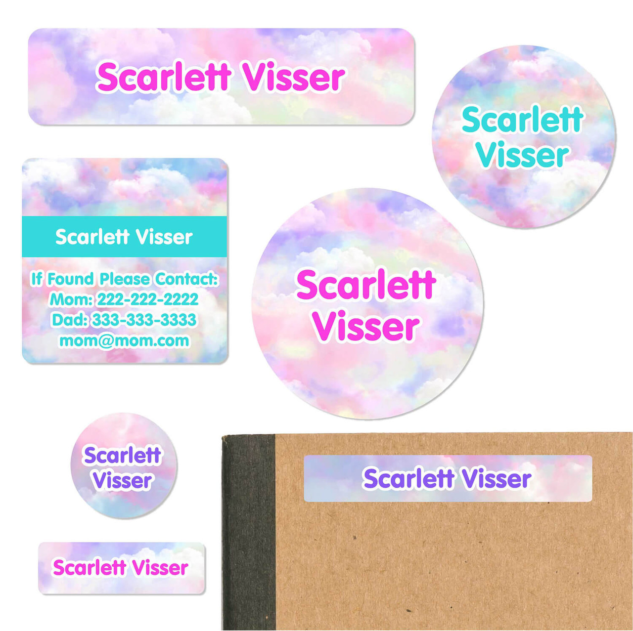 Clouds School Label Pack