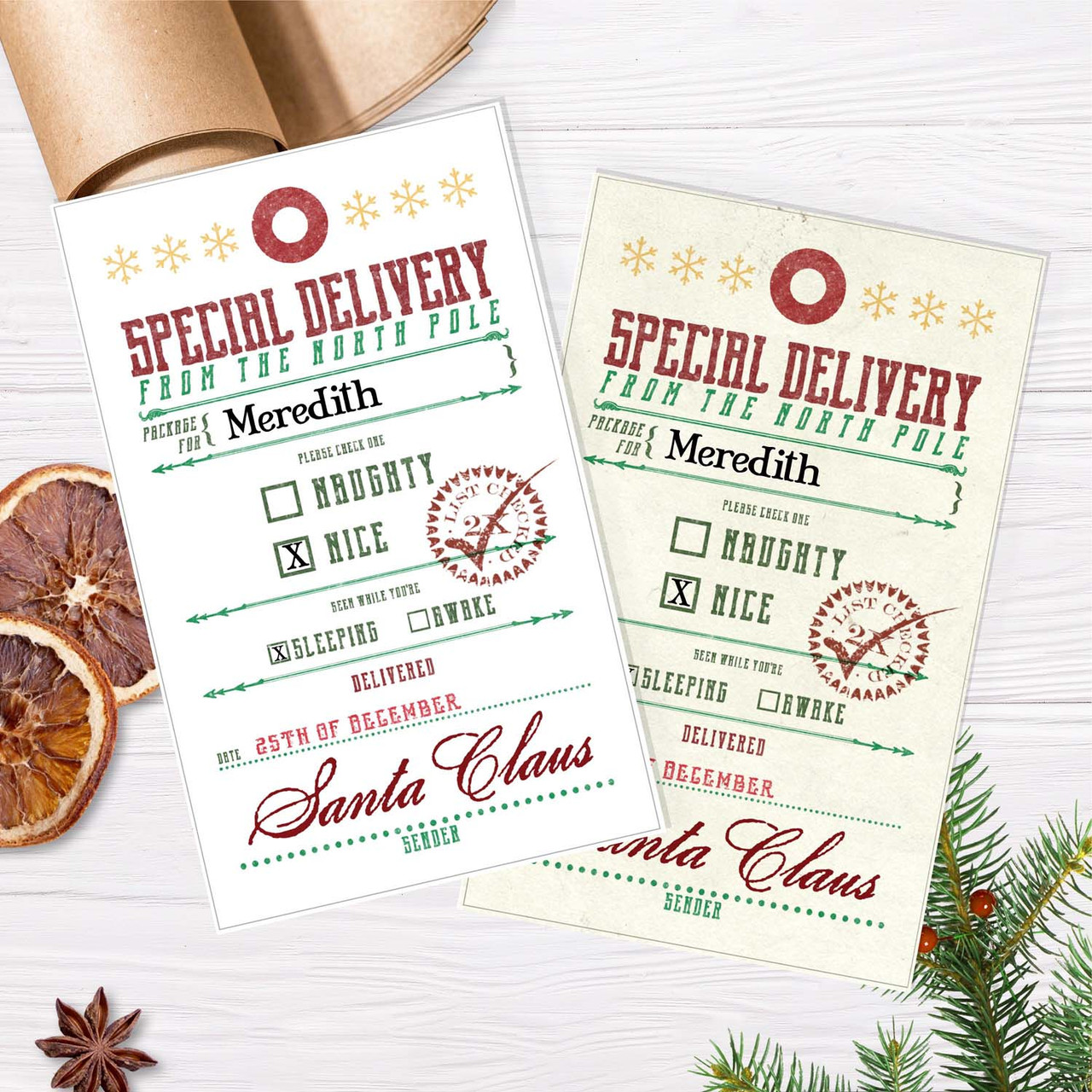 Christmas Special Delivery Gift Tags Printable Template