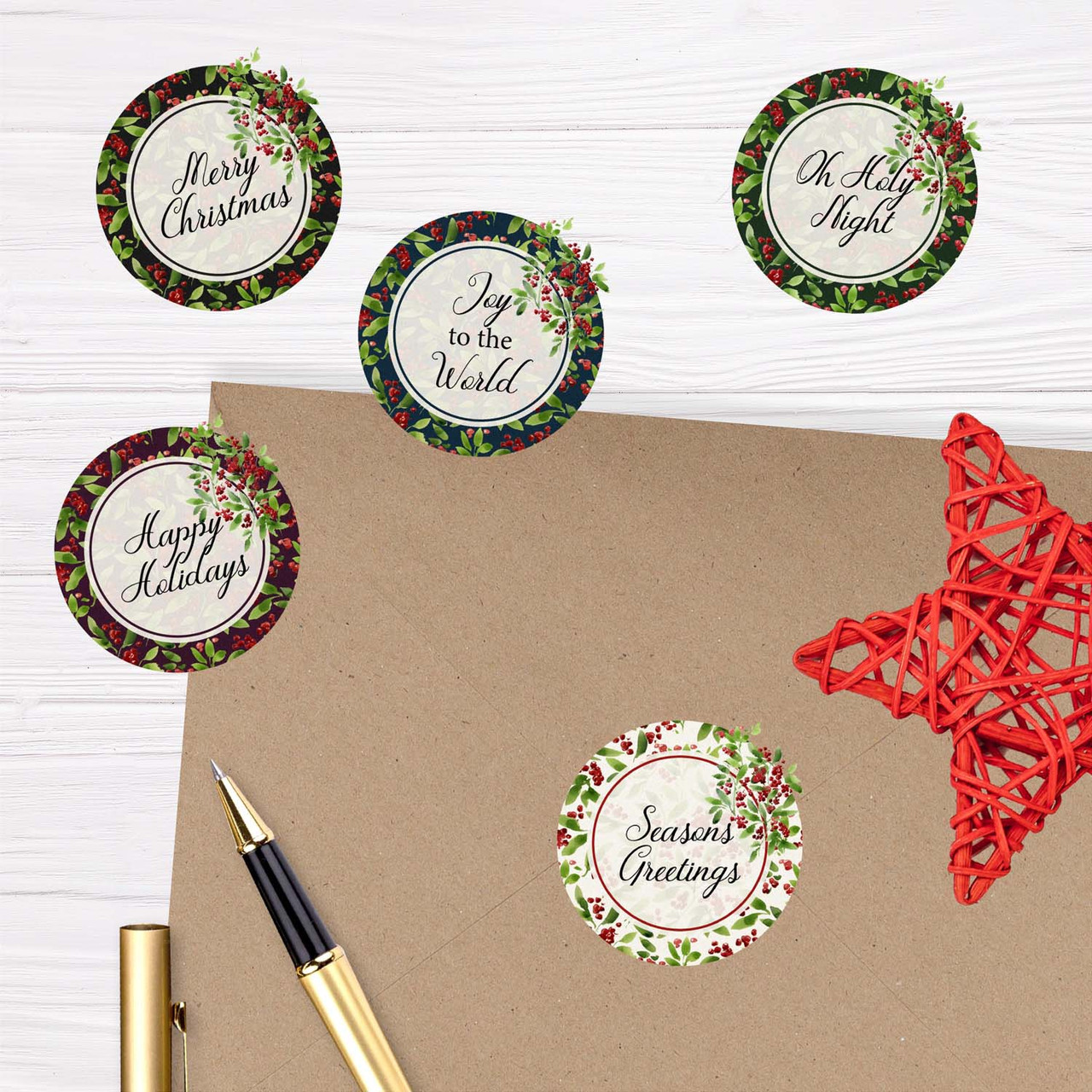 Christmas Berries Envelope Seals