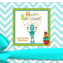 Robot Birthday Labels