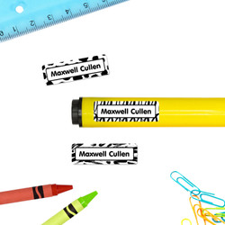 Black and White Abstract Pencil Labels