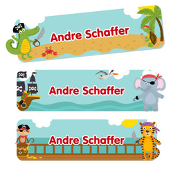 Jungle Animals Waterproof Name Stickers