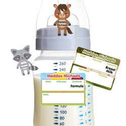 Stretchy Bear Reusable Silicone Baby Bottle Labels for Daycare