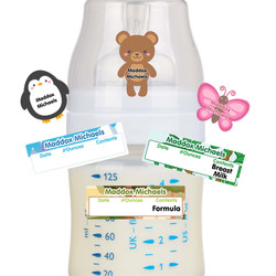 Baby Bottle Name Labels, Write-on, Slim Solid fits Como® Tomo and Other  Brands 