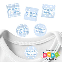 Baby Blush original Peel ’n Stix® stick-on clothing labels — peel and stick name labels for kids
