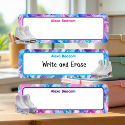 Rectangle write-on labels for kids - waterproof reusable name stickers
