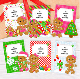 Gingerbread Gift Labels, Rectangle