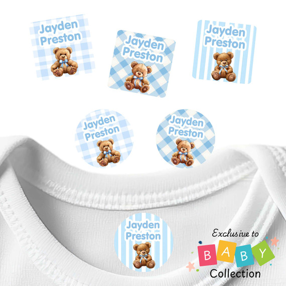 Baby Bears peel and stick clothing labels for kids — clothing stickers made to order
