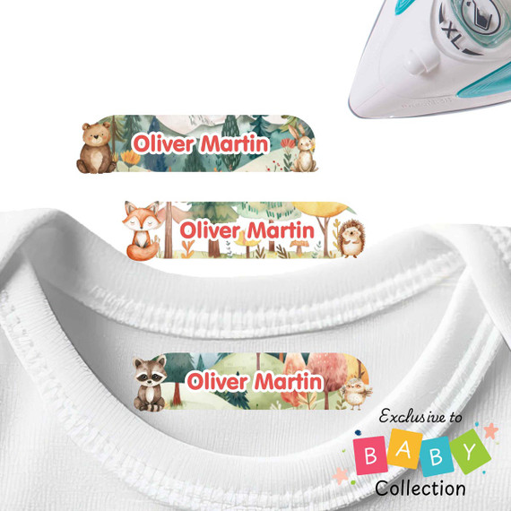Critter Crew Large Iron On Labels for Clothes iron on nametags for clothes — personalized iron-on clothing labels for kids