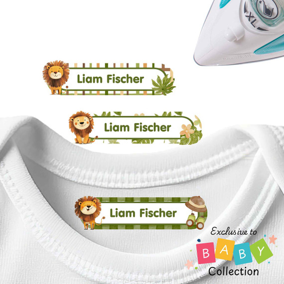 Little Lion King Large Iron On Labels for Clothes iron on nametags for clothes — personalized iron-on clothing labels for kids