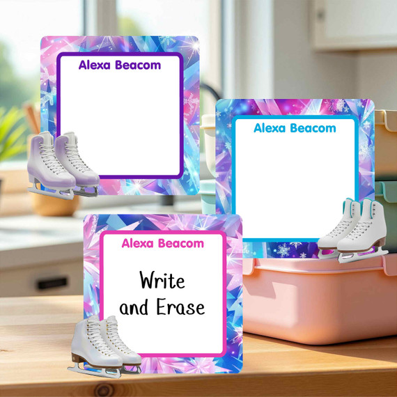Square write-on labels for daycare - reusable waterproof bottle stickers