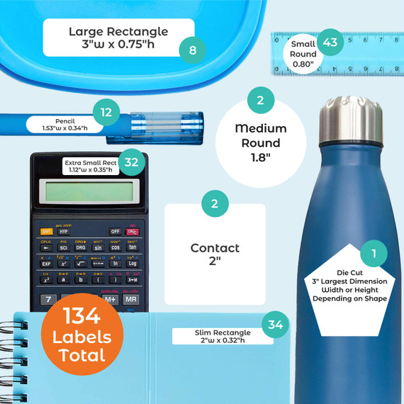 Hockey custom name labels collection with 134 total labels in various dimensions