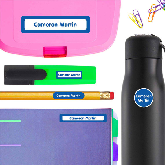 Solids school labels — name tags for school and waterproof labels for school, dishwasher safe