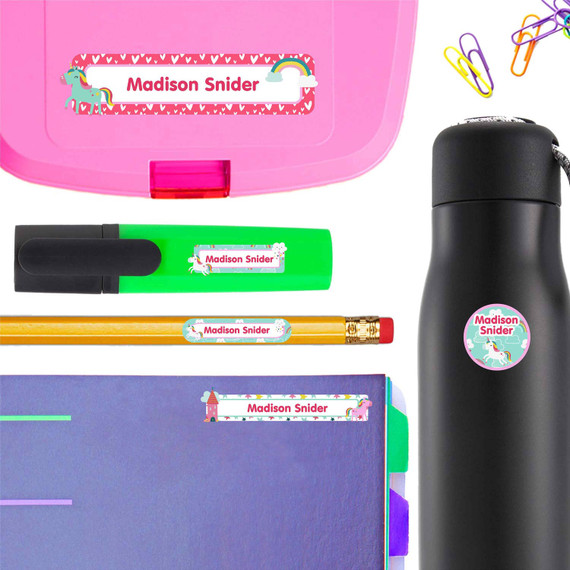 Use Unicorns personalized stickers to keep track of school markers and art supplies.