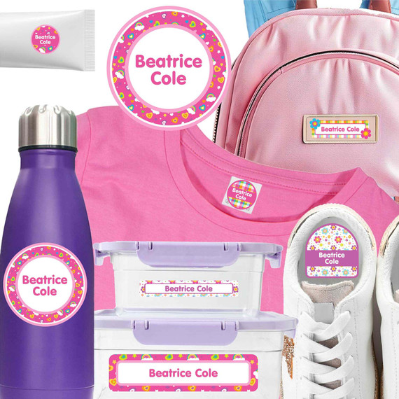 Flowers & Rainbows Camp Labels camp labels — labels camp families order every spring for day camp and sleepaway