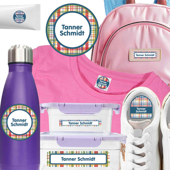 Perfectly Plaid Camp Labels camp labels — labels camp families order every spring for day camp and sleepaway