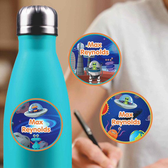 Waterproof circle labels for daycare and school