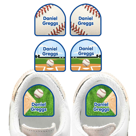 Baseball personalized shoe labels kids name design Baseball personalized shoe labels kids name design