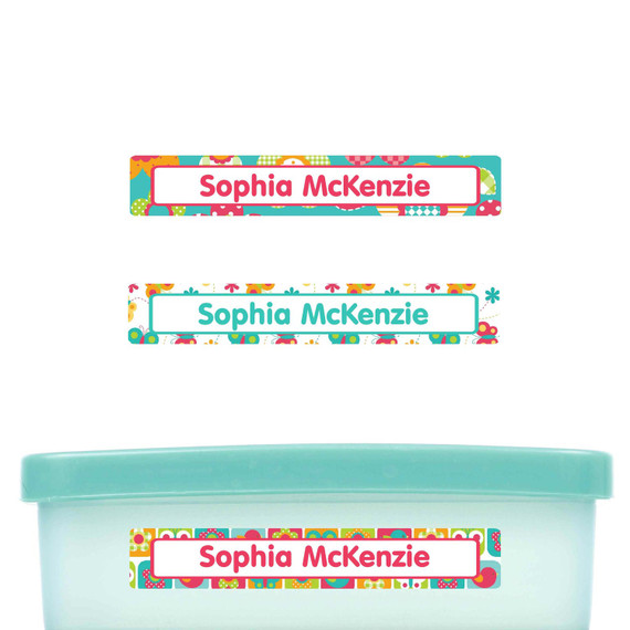 All Things Spring slim name stickers — waterproof stickers for water bottles and small containers