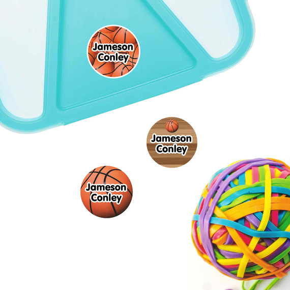 Round sticker labels for daycare gear