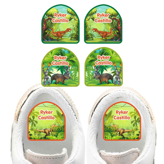 Dinosaurs Roam waterproof shoe labels kids daycare design Dinosaurs Roam waterproof shoe labels kids daycare design