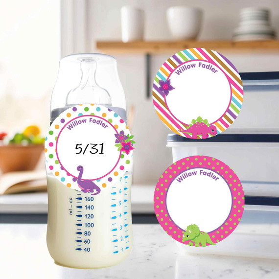 Dishwasher-safe small round write-on labels dinosaur fossils waterproof kids name stickers Dishwasher-safe small round write-on labels dinosaur fossils waterproof kids name stickers