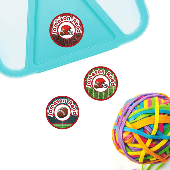 Waterproof round labels for kids' backpacks